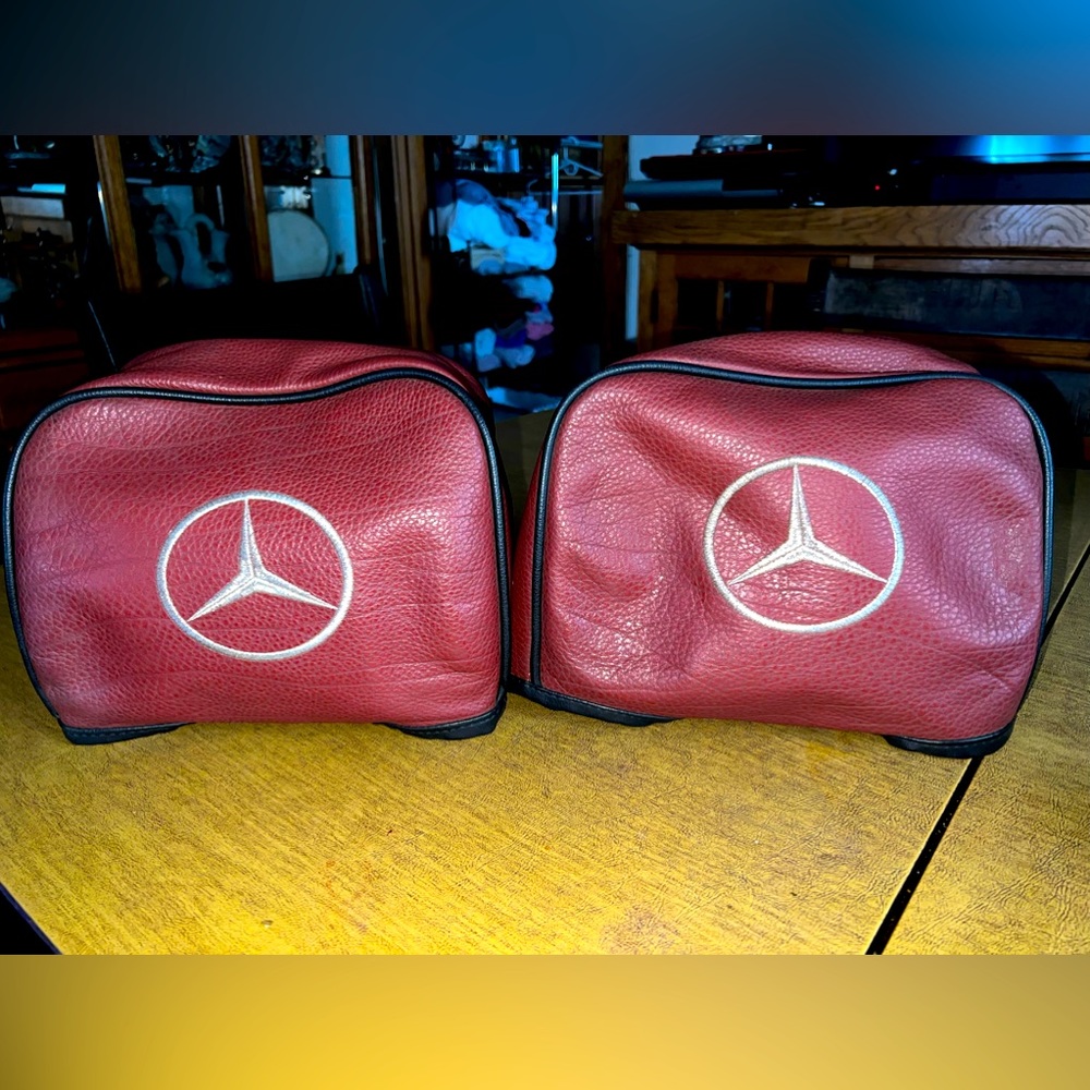 Mercedes Benz 100% leather head rest covers